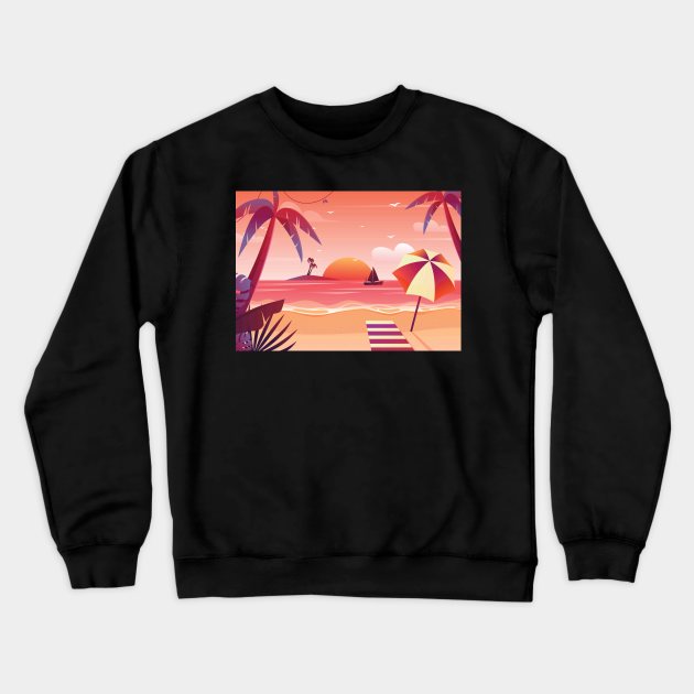 red sunset the view Crewneck Sweatshirt by cityvinart